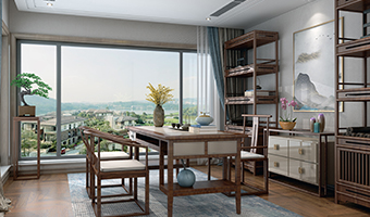 高雅新中式風(fēng)格效果圖案例，靜享詩意居所