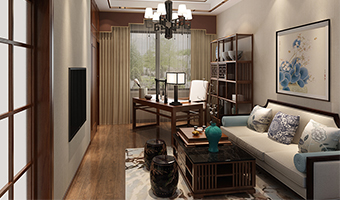整木定制花鳥古韻新中式風格，別墅全屋效果圖