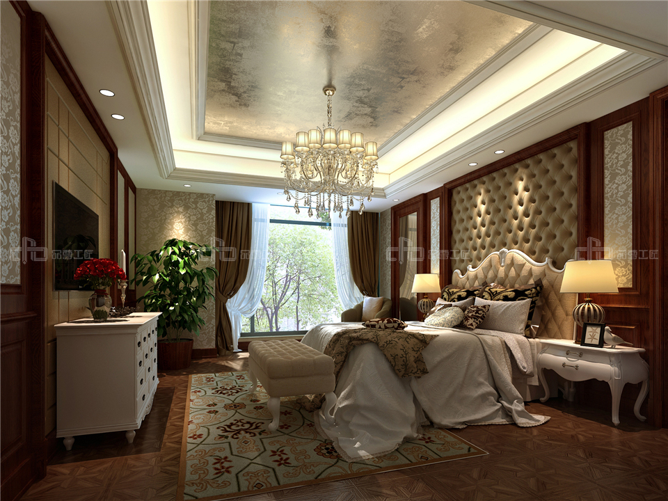美式全屋整木定制風格，臥室效果圖大全(圖1)