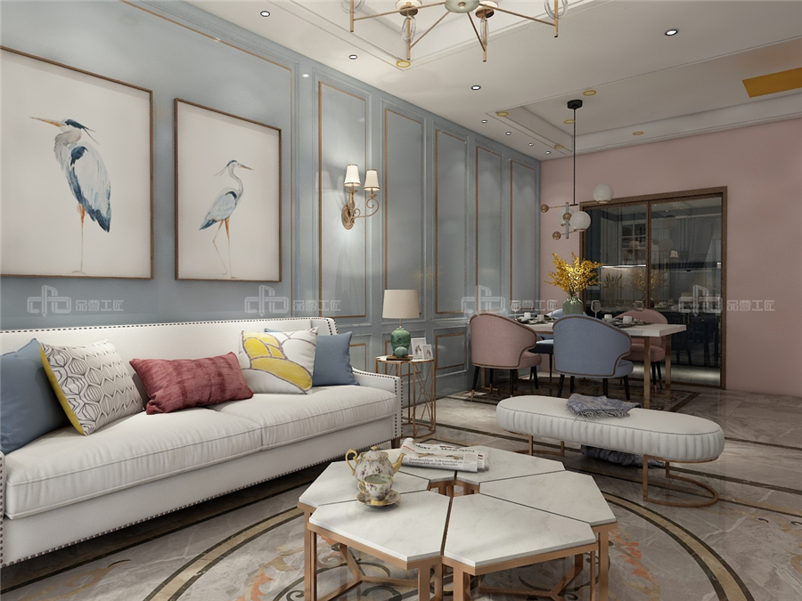 80㎡小戶(hù)型裝修效果圖 法式風(fēng)格整木定制(圖3)