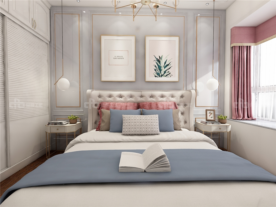 80㎡小戶(hù)型裝修效果圖 法式風(fēng)格整木定制(圖8)