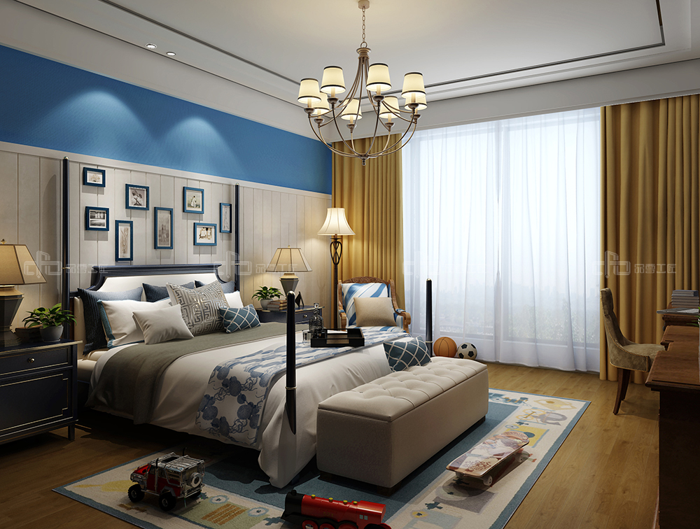 整木定制花鳥古韻新中式風(fēng)格，別墅全屋效果圖(圖7)