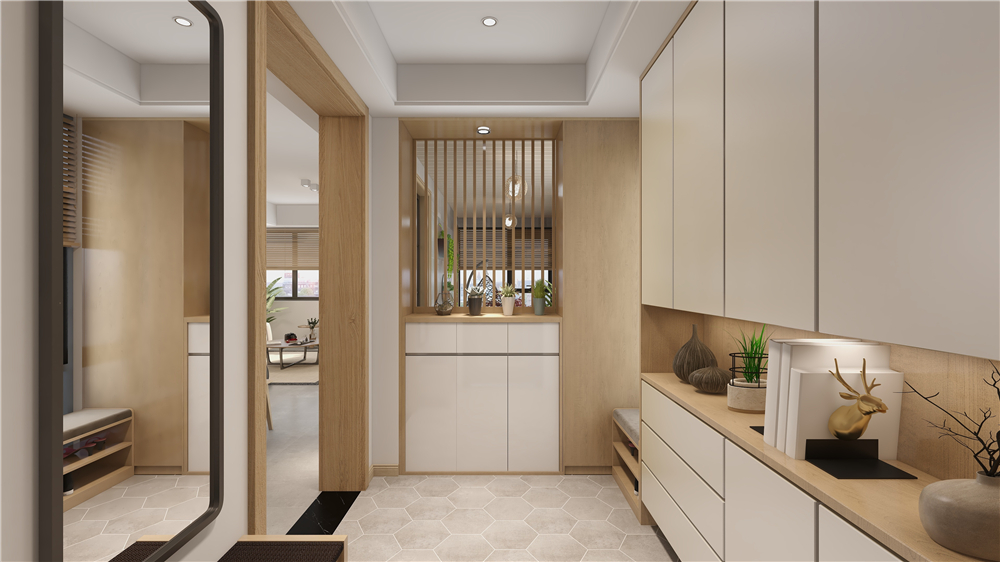 全屋定制玄關(guān)柜有哪些款式組合？(圖1)