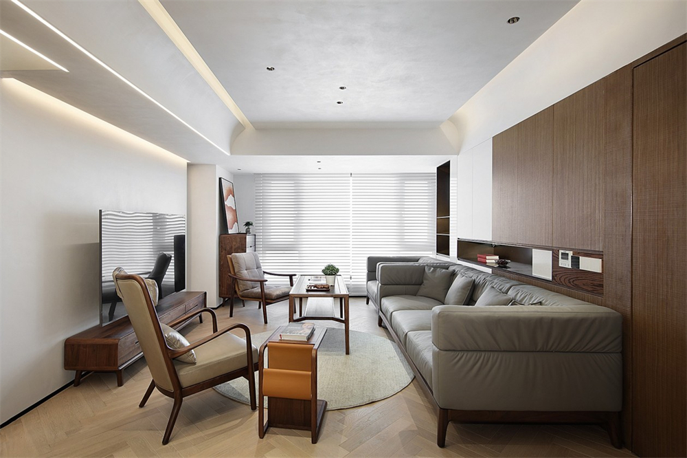 200㎡大平層整木定制，現(xiàn)代極簡風(fēng)格(圖5)