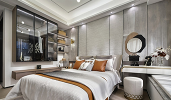 120㎡整木定制輕奢風，現(xiàn)代三居室設計案例